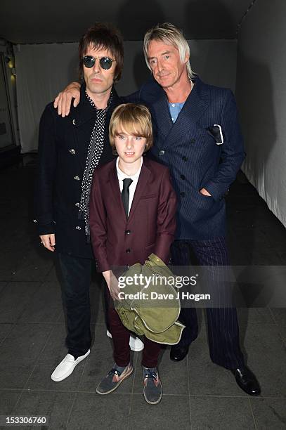 Liam Gallagher, Gene Gallagher and Paul Weller attend a gala screening of Magical Mystery Tour at The BFI Southbank on October 2, 2012 in London,...