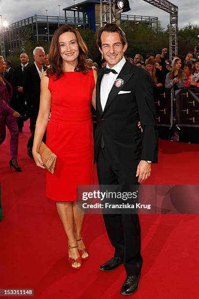 Hans Meyer and partner attend the German TV Award 2012 at Coloneum on October 2, 2012 in Cologne, Germany.