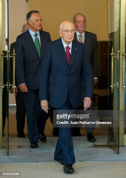 President of Portugal Anibal Cavaco Silva, President of Italy Giorgio Napolitano and King Juan Carlos of Spain attend COTEC Europa Meeting 2012 at...
