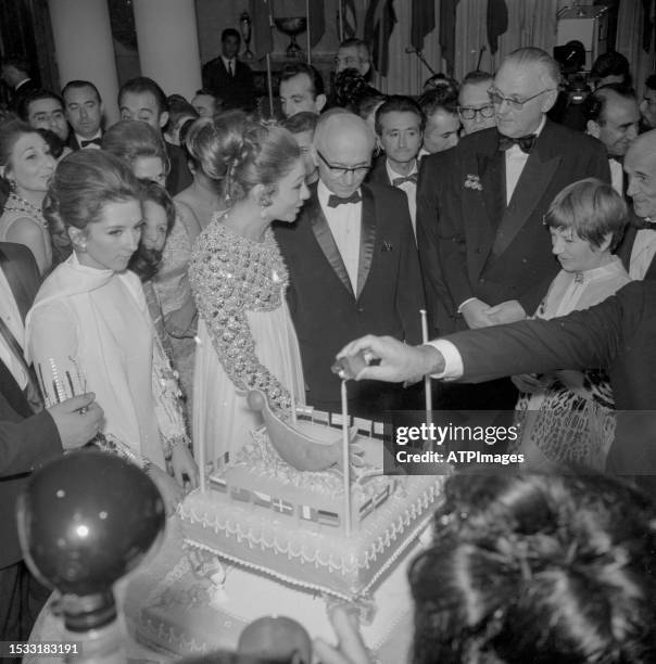 Farah Pahlavi, Lily Amir-Arjomand and Farrokh Ghaffari attend during the Fourth Tehran International Film Festival at Iranian Institute for...