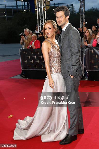 Annemarie Warnkross and Wayne Carpendale attend the German TV Award 2012 at Coloneum on October 2, 2012 in Cologne, Germany.
