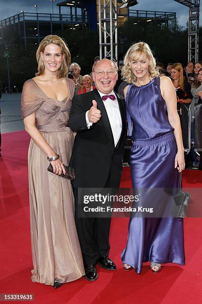 Susan Uplegger, Gernot Hassknecht and Gesine Cukrowski attend the German TV Award 2012 at Coloneum on October 2, 2012 in Cologne, Germany.