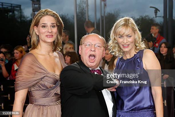 Susan Uplegger, Gernot Hassknecht and Gesine Cukrowski attend the German TV Award 2012 at Coloneum on October 2, 2012 in Cologne, Germany.