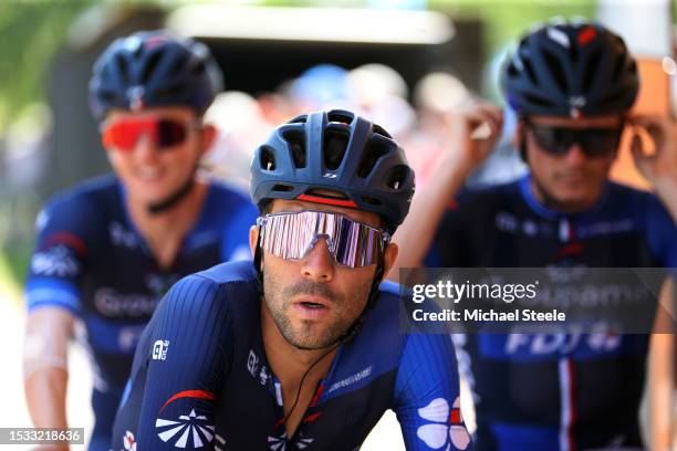 Thibaut Pinot of France and Team Groupama-FDJ prior to the stage ten of the 110th Tour de France 2023 a 167.2km stage from Vulcania to Issoire /...