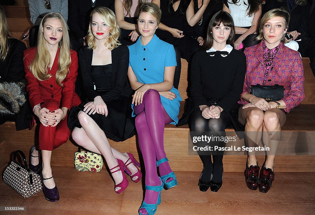 Miu Miu: Front Row - Paris Fashion Week Womenswear Spring / Summer 2013