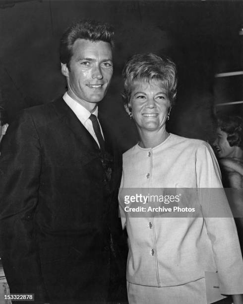 American actor Clint Eastwood with his first wife Maggie Johnson at the opening night of an 'Ice Capades' skating show, USA, circa 1960.
