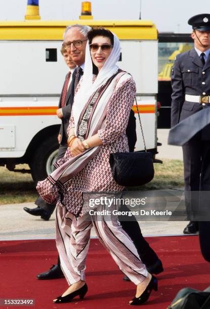 Pakistani politician Benazir Bhutto , circa 1989.