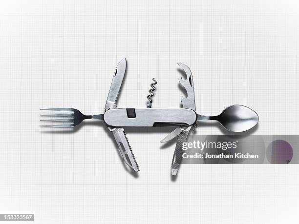 knife and fork multi tool - mix stock pictures, royalty-free photos & images