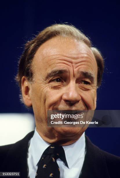Media magnate Rupert Murdoch at the launch of Sky TV in London, 5th February 1989.