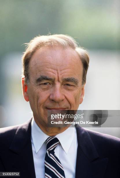 Media magnate Rupert Murdoch in UK on July 1989.