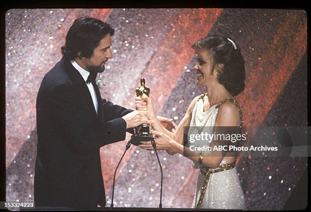 Broadcast Coverage - Airdate: March 31, 1981. ROBERT DE NIRO, BEST ACTOR OSCAR WINNER FOR 'RAGING BULL' WITH PRESENTER SALLY FIELD