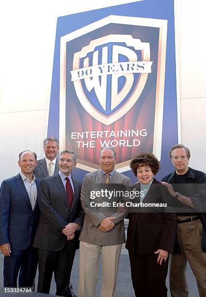 Worldwide President of Warner Home Video Ron Sanders, President of Warner Home Video North America Mark Horak, Warner Bros.' Chairman & CEO Barry...