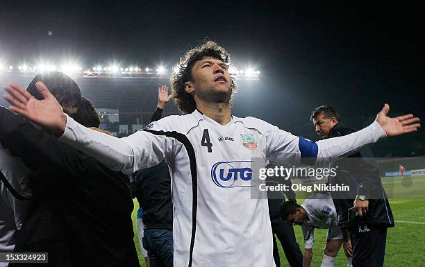 Khayrulla Karimov of Bunyodkor celebrates win during the AFC Champions League Quarter Final match between FC Bunyodkor and Adelaide United at JAR...