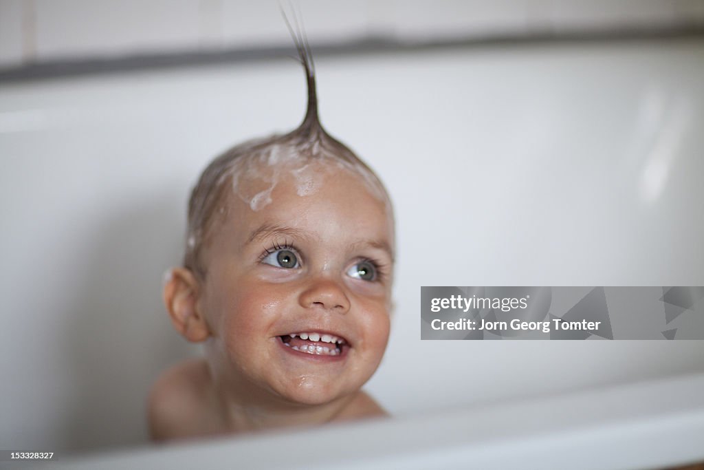 Child in bathtub