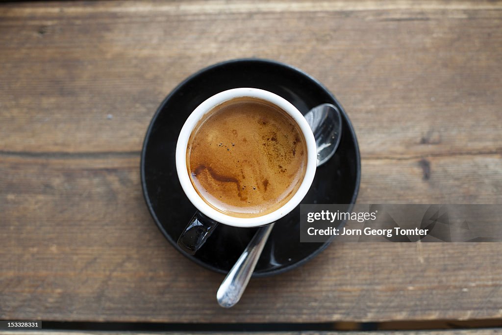 Feshly brewed espresso