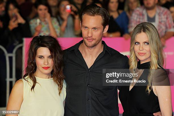 Valentina Cervi, Alexander Skarsgard and Kristin Bauer attend the 'True Blood 5' photocall during the RomaFictionFest on 2012 at Auditorium Parco...