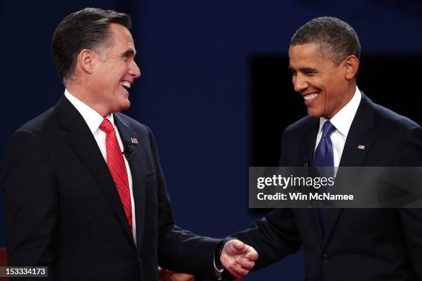 Democratic presidential candidate, U.S. President Barack Obama and from Republican presidential candidate, former Massachusetts Gov. Mitt Romney...