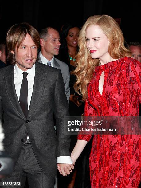 Singer Keith Urban and actress Nicole Kidman attend the Nicole Kidman Gala Tribute during the 50th annual New York Film Festival at Lincoln Center on...