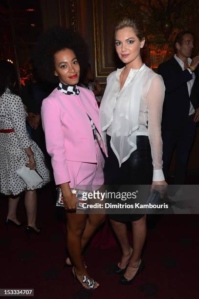 Solange Knowles and Kate Upton attend EPIX and Vanity Fair present the premiere of "Everything Or Nothing: The Untold Story Of 007" after party at...