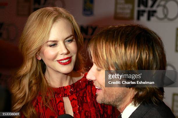 Actress Nicole Kidman and husband Keith Urban attend the Nicole Kidman Gala Tribute during the 50th annual New York Film Festival at Lincoln Center...