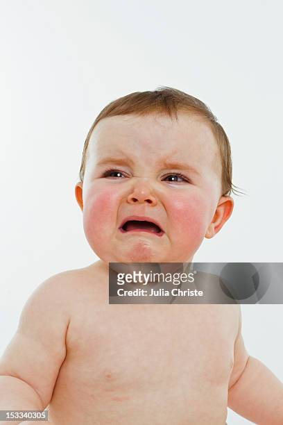 a baby girl crying - baby studio bildbanksfoton och bilder