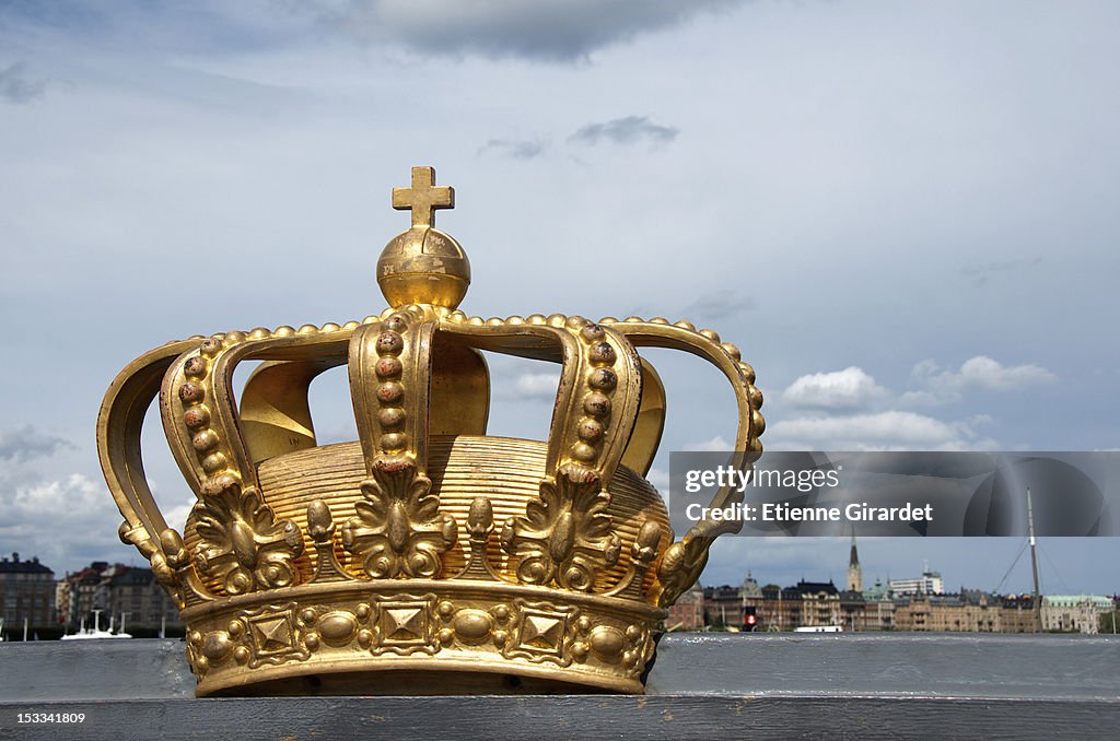 Royal Swedish crown on Skeppsholmen Bridge