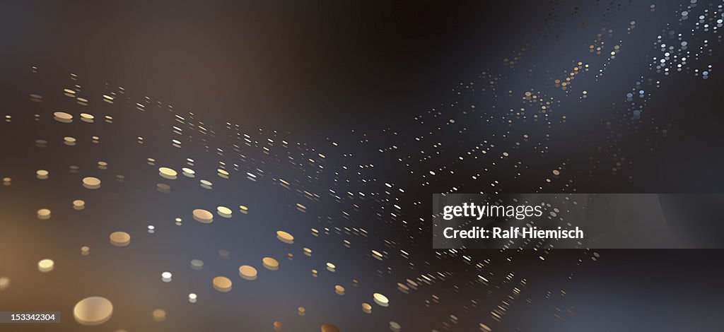 Curved dot pattern against an abstract background