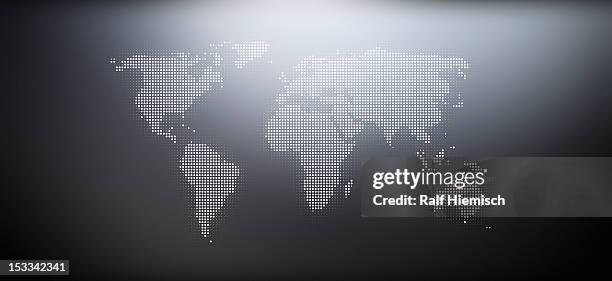 illustrazioni stock, clip art, cartoni animati e icone di tendenza di map of the world in a dot pattern - time zone