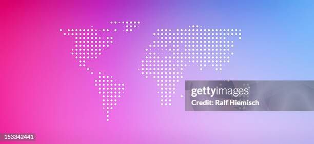 world map in dots against an abstract background - spotted stock illustrations