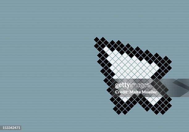 8-bit style cursor arrow - cursor stock illustrations