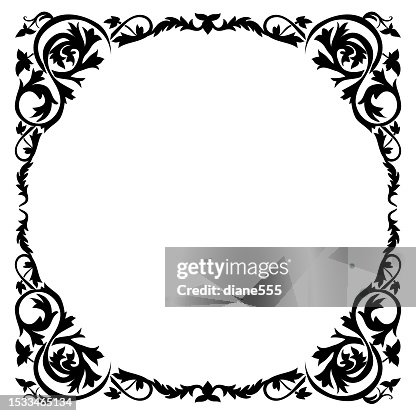 Calligraphy Leaf and Vine Frame Calligraphy Leaf and Vine Frame
