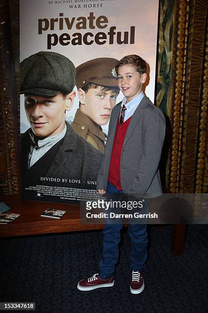 Sam Bottomley attends the premiere of "Private Peaceful" at the Curzon Mayfair on October 3, 2012 in London, England.