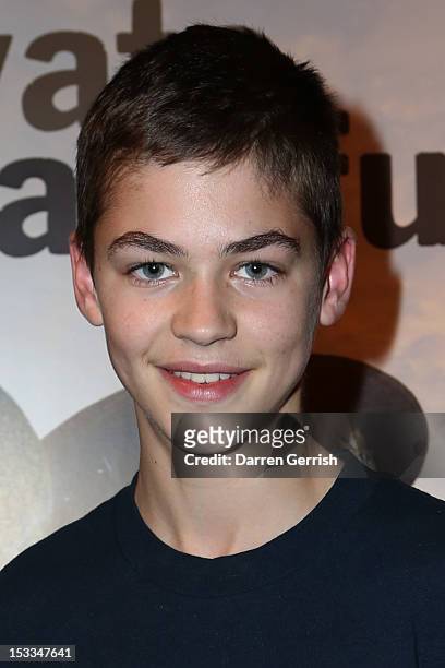 Hero Fiennes Tiffin attends the premiere of "Private Peaceful" at the Curzon Mayfair on October 3, 2012 in London, England.