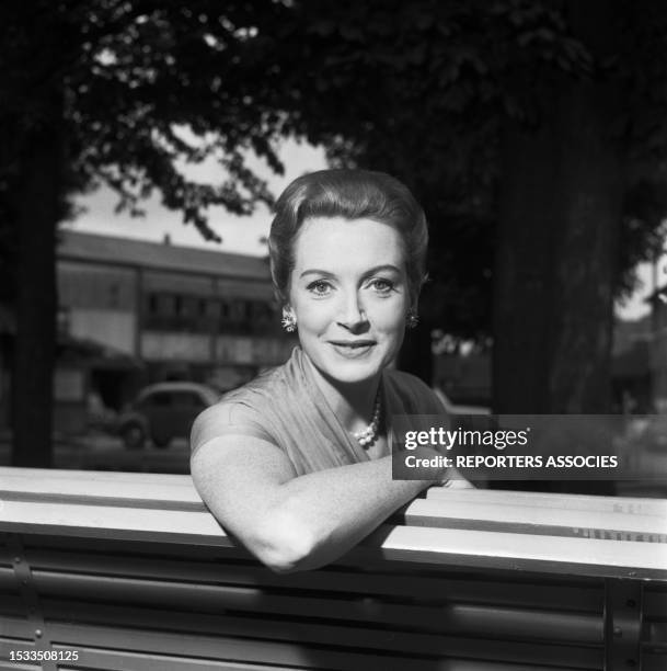 Deborah Kerr lors du tournage du film 'Bonjour tristesse' à Paris en aout 1957