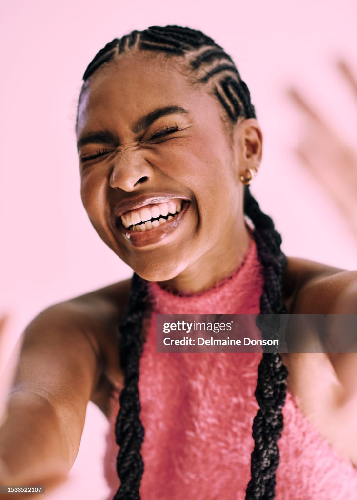 Alegre em rosa. Foto de Stock
