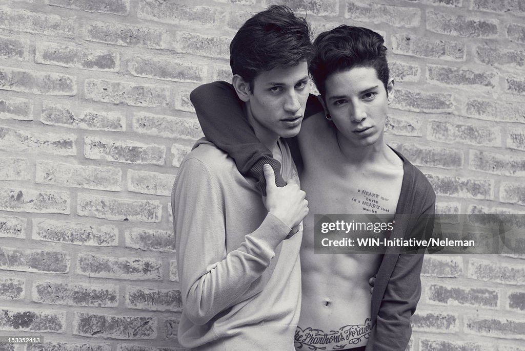 Argentina, Buenos Aires, Portrait of two young men