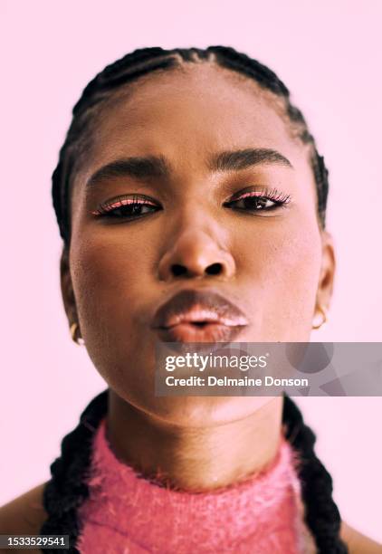 pout face. stock photo - cornrows stock pictures, royalty-free photos & images