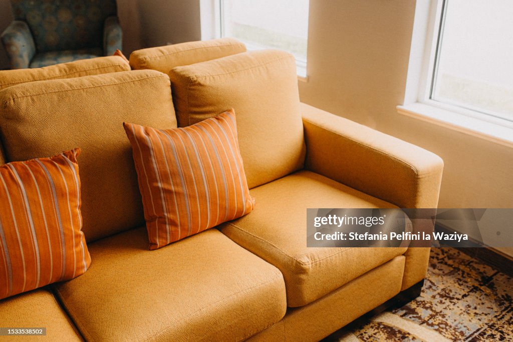 Empty Couch With Cushions