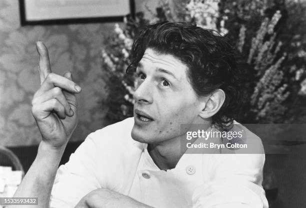 British chef Marco Pierre White at Harveys restaurant, Wandsworth, London, February 26th, 1987.