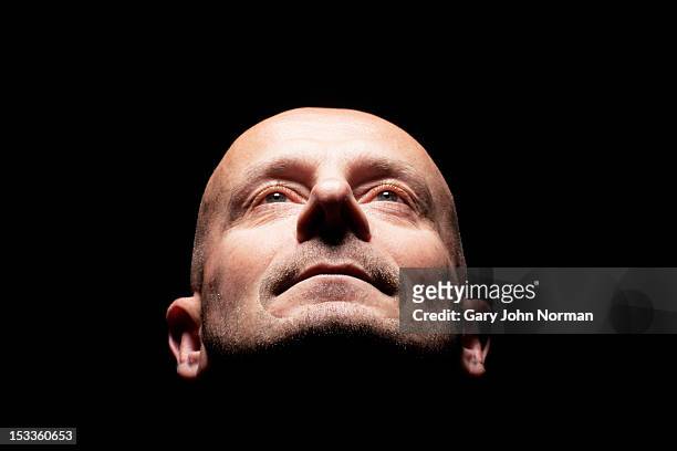 portrait of bald man - bald man foto e immagini stock
