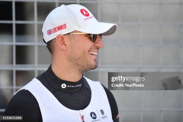 Jake Dennis of Great Britain and Avalanche Andretti looks on in grid prior to race 1 during Formula E 2023 Rome E-Prix at the Rome EUR city track on...