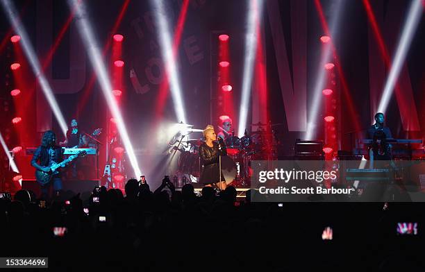 Singer Pink performs for fans at The Forum Theatre on October 4, 2012 in Melbourne, Australia. Pink is in Australia promoting her latest album, The...