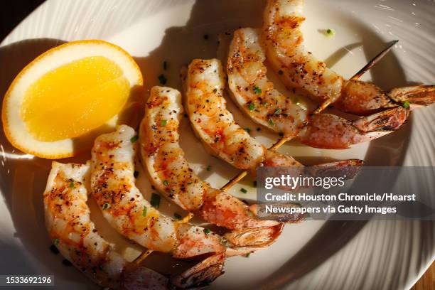 SaltAir grilled shrimp with Aleppo pepper, sumac and lemon oi Thursday, Oct. 29 in Houston. Alison Cook's next food review is of SaltAir, a very...