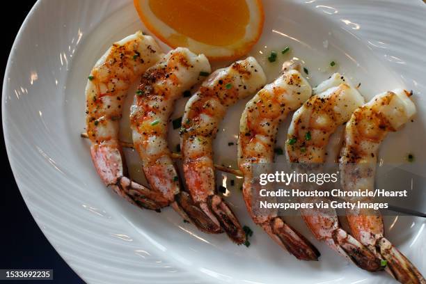 SaltAir grilled shrimp with Aleppo pepper, sumac and lemon oi Thursday, Oct. 29 in Houston. Alison Cook's next food review is of SaltAir, a very...