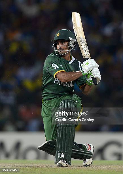 Imran Nazir of Pakistan bats during the ICC World Twenty20 2012 Semi Final between Sri Lanka and Pakistan at R. Premadasa Stadium on October 4, 2012...