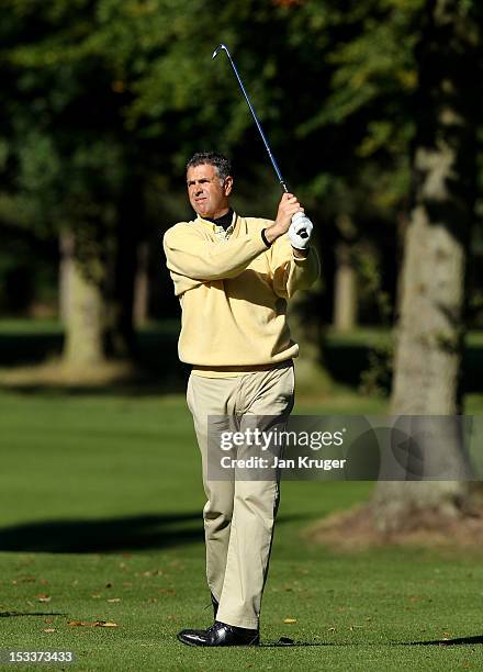 Darren Prosser of Halfpenny Green GC in action during day 2 of the Skins PGA Fourball Championship at Forest Pines Hotel & Golf Club on October 4,...