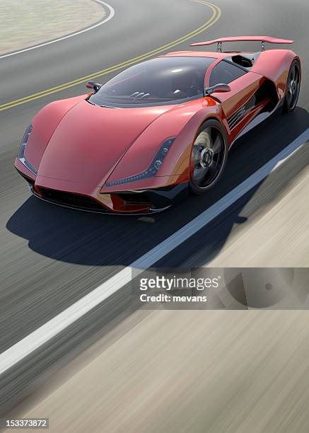 red sports car - supercar stock pictures, royalty-free photos & images