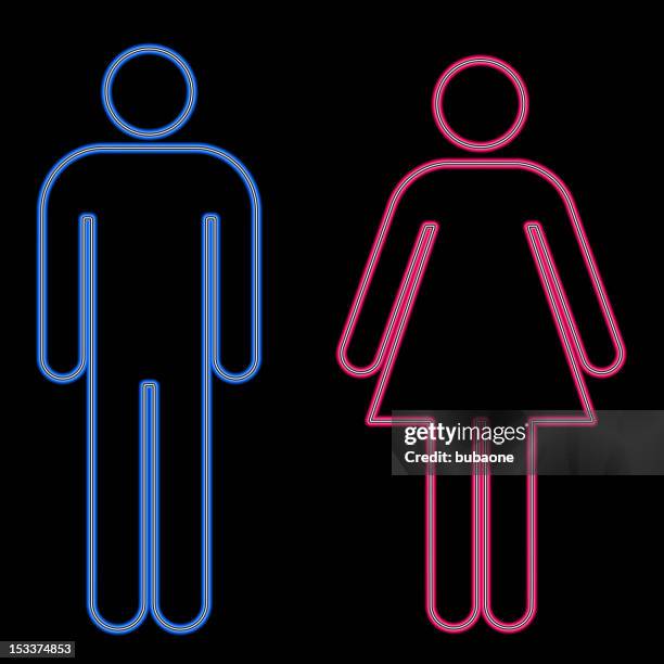 glowing men's lady's room signs. - dead body vector stock illustrations