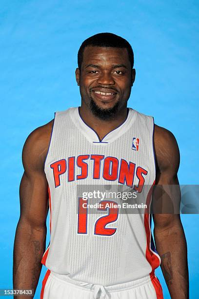 Will Bynum of the Detroit Pistons poses during media day on October 1, 2012 at The Palace of Auburn Hills in Auburn Hills, Michigan. NOTE TO USER:...