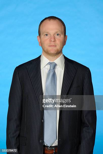 Head coach Lawrence Frank of the Detroit Pistons poses during media day on October 1, 2012 at The Palace of Auburn Hills in Auburn Hills, Michigan....